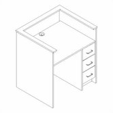 Library Modular Front Desk System - 35" W Computer Station