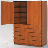 Illusions 84" H Shelf and Drawer Cabinet with Four Adjustable Shelves