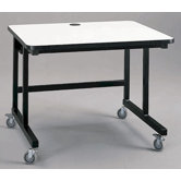 Mobile Computer Table with J-Trough Wire Management