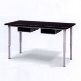 Adjustable Height Steel Frame Science Table with Colored Chemical Resistant Top and Book Storage
