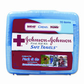Johnson and Johnson Red Cross Portable Travel First Aid Kit, 70 Pieces