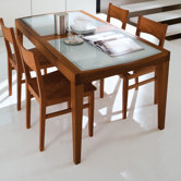 Flory-v Extendible Tempered Glass Dining Table