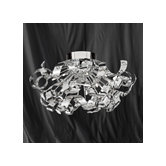 Curls 12 Light Semi Flush Mount in Chrome Metal
