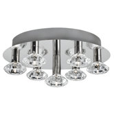 Bubbles Seven Light Semi Flush Mount in Chrome