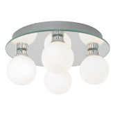 Bathroom Lights 4 Light Flush Ceiling Light in Chrome