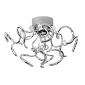 Octo 12 Light Tube Flush Ceiling Light in Chrome