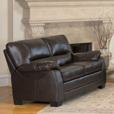 Broadway Italian Leather Leather Loveseat