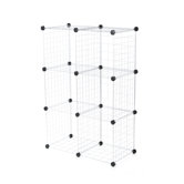 6 Pack Modular Mesh Storage Cube in Silver