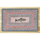 Green/Burgundy Fish Novelty Rug