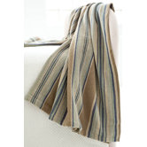 Blue Heron Stripe Woven Cotton Throw