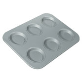 Non-Stick 6 Cup Large Shallow Muffin Pan
