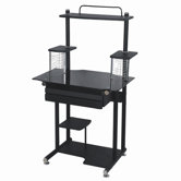Computer Cart with Sparkling Glass Top