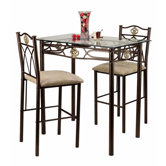 Three Piece Bistro Table Set in Gold