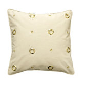 Textured Grommeted Ivory Cotton Gold Grommets Pillow