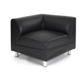 Black Leather Corner Seat