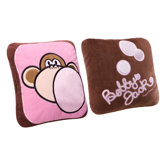Burst My Bubble Square Pillow in Pink and Brown