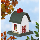 Small White Barn Bird Feeder
