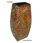 Tall Rectangular Curved Metal Vase