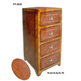 Wooden Cabinet with Four Drawers and Scoop Handle