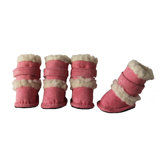 Duggz Snuggly Shearling Dog Boots in Pink and White