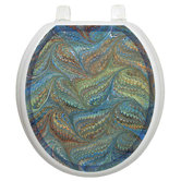 Classic Toilet Seat Applique with Victorian Feathers Design