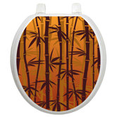 Toilet Seat Applique with Bronzed Bamboo Design