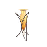 Glass Vase with Stand in Amber