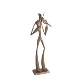 Elongated Violin Player in Cast Bronze