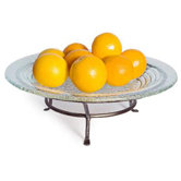 Textured Glass Plate on Iron Stand