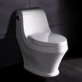 Adonis Contemporary Elongated One Piece Toilet in White