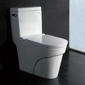 Oceanus Contemporary Elongated One Piece Toilet in White
