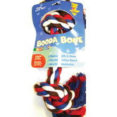 Two Knot Rope Bone Dog Toy in Red, White and Blue