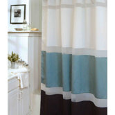 Marin Shower Curtain in Pearl,  Agua and Chocolate