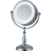 1x-10x 32 LED Lighted Touch Control Makeup Mirror and Clock