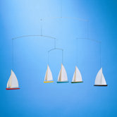 Dinghy Regatta Mobile with Five Ships