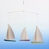 Dinghy Regatta  Mobile with Three Ships