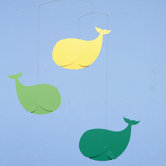 Happy Whales Mobile in Green / Yellow