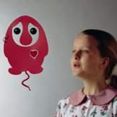 Puffing Troll Heart Mobile in Red / Red
