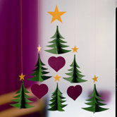 Six Christmas Tree Mobile