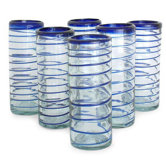 Cobalt Spiral Highball Glass (Set of 6)