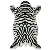 Safari Zebra White Rug