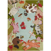 KinderLOOM Animal Land Multi Kids Rug