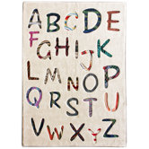 KinderLOOM Alphabets Tan Kids Rug