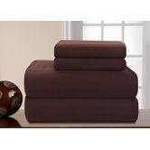 Heavy Weight Flannel Solid Sheet Set in Chocolate
