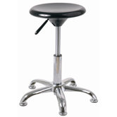 Hocker dreh- und h&ouml;henverstellbar "Betty" in Schwarz / Chrom