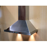 Stainless Steel 30" x 20" Wall Mount Range Hood with 900 CFM