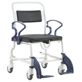 Denver Shower Commode Chair in Grey / Blue