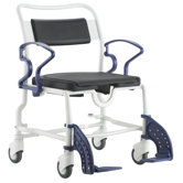 Atlanta Shower Commode Chair in Grey / Blue