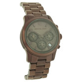 Women's Runway Stainless Steel Watch with Brown Chronograph Dial
