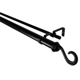 Hook Double Curtain Rod in Black